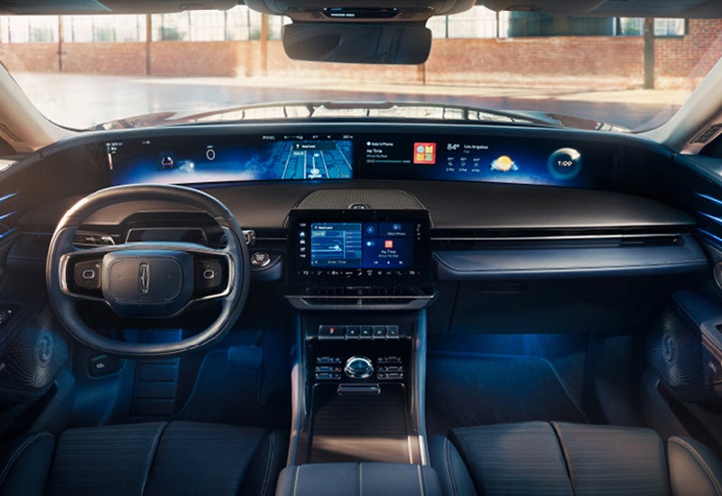 A large panoramic display is shown on the dashboard of a 2024 Lincoln Nautilus® SUV | North Park Lincoln in San Antonio TX