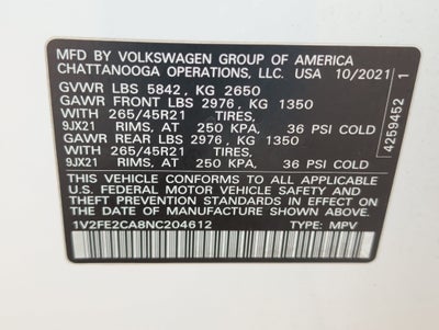 2022 Volkswagen Atlas Cross Sport 3.6L V6 SEL Premium R-Line