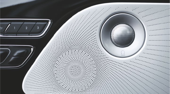 A speaker cover from the available 28-speaker audio system is shown