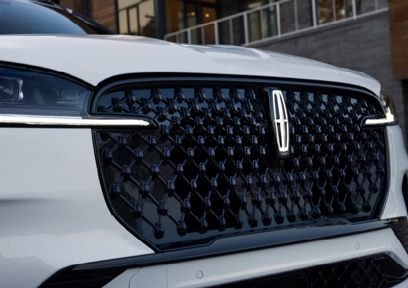 The front grille of a 2026 Lincoln Aviator® SUV is shown. | North Park Lincoln in San Antonio TX