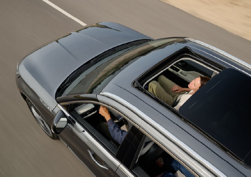 The available panoramic Vista Roof® of a 2027 Lincoln Aviator® SUV is open. | North Park Lincoln in San Antonio TX