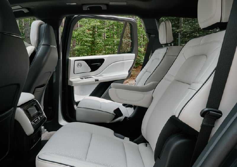 A side view of the second row with captain’s chairs in a 2027 Lincoln Aviator® Black Label™ SUV. | North Park Lincoln in San Antonio TX