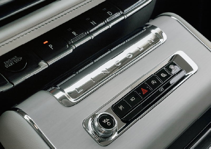 The piano key gear selector of a 2027 Lincoln Aviator® Back Label™ SUV. | North Park Lincoln in San Antonio TX