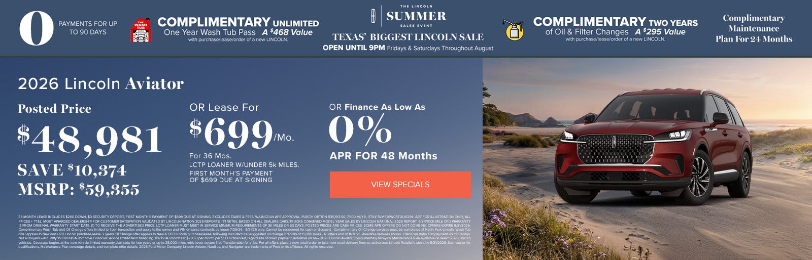 August Specials Aviator