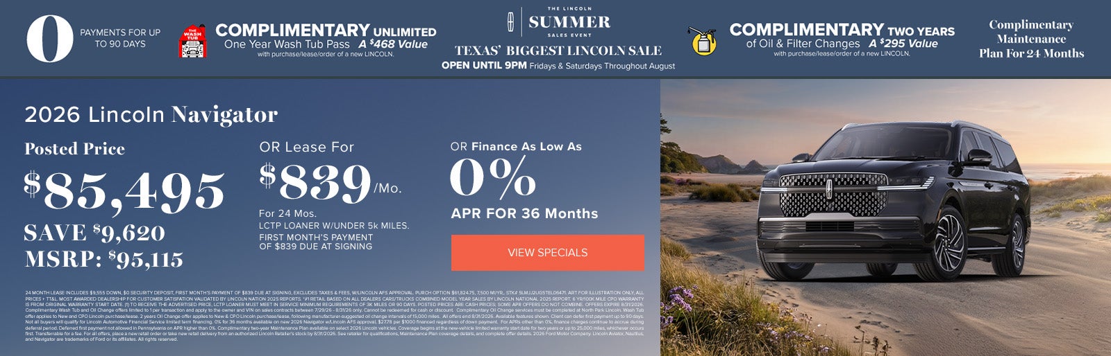 August Specials Navigator